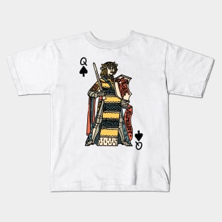 Antique Character of Playing Card Queen of Spades Kids T-Shirt